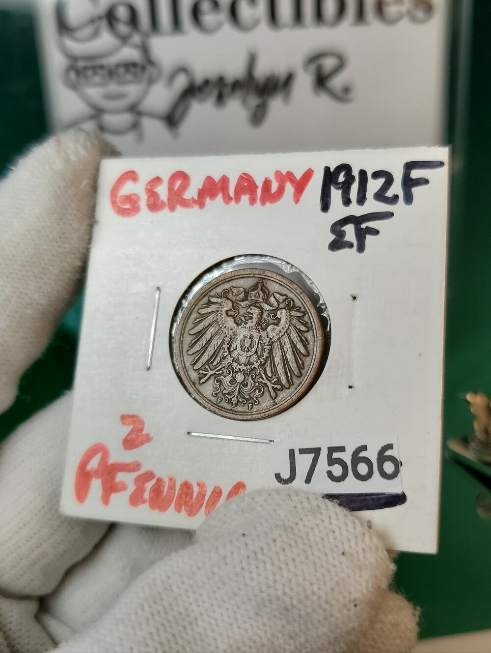 1912 Germany Empire 2 Pfennig Coin – Beautiful Dark Brown Patina
